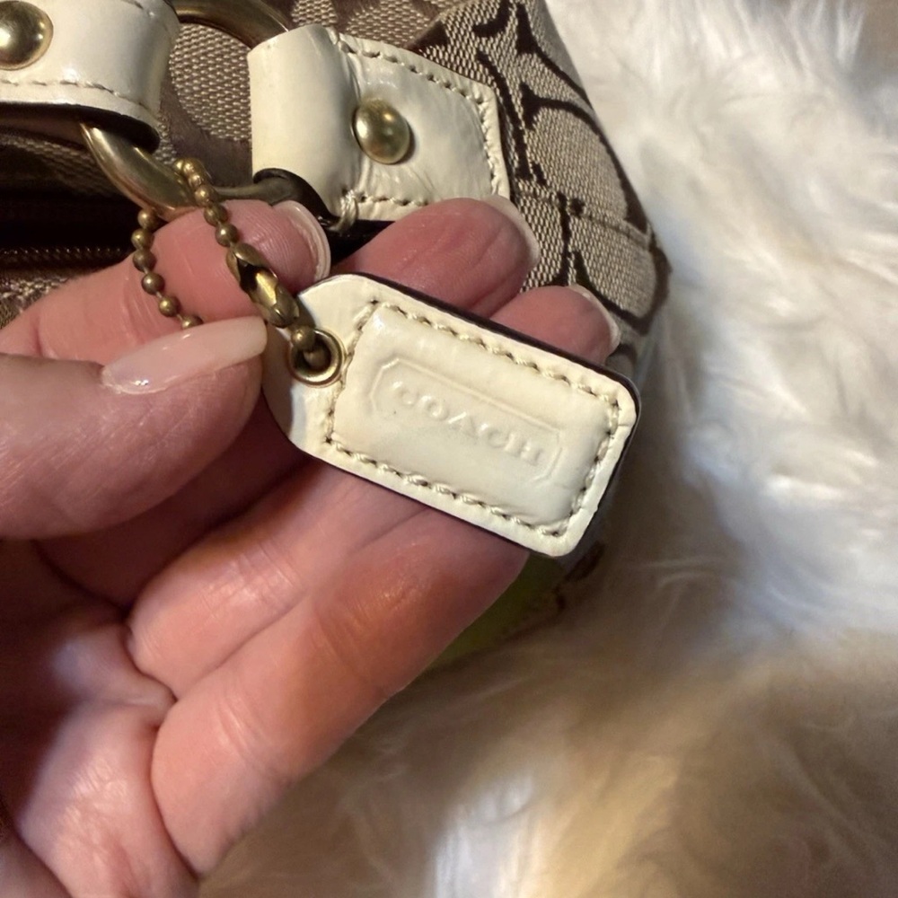 Coach Signature Canvas Shoulder Bag with Colorful Accents - Picture 6 of 12